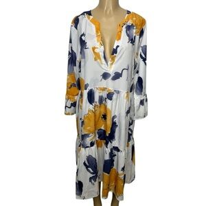 Floral V-Neck Tiered Dress NWT XL